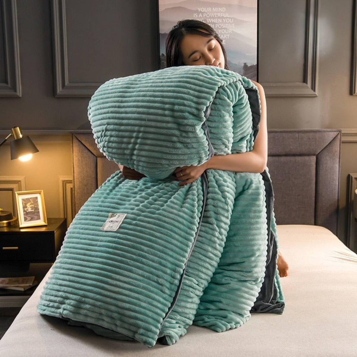 Reversible Fleece Comforter Set with Matching Pillowcase | Ultra-Soft Double-Layer Bedding for Cold Nights | Cozy Winter Duvet | Thomler