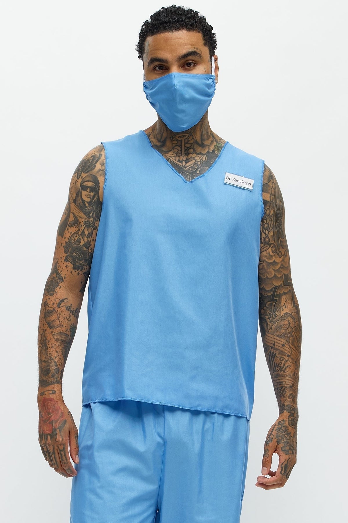 Men's 2-Piece Medical Scrubs Costume – V-Neck Top & Pants Set for Halloween, Costume Parties & Themed Events | Thomler