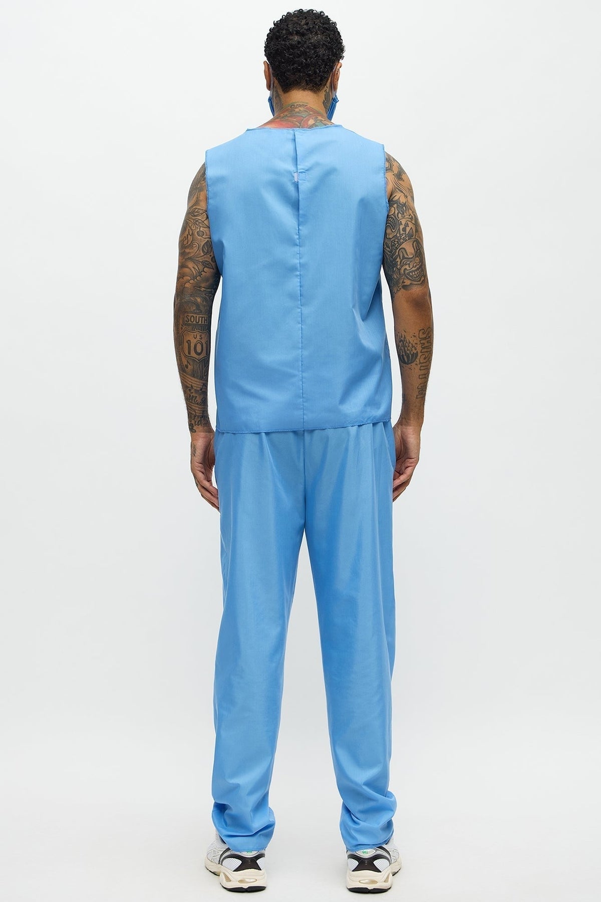 Men's 2-Piece Medical Scrubs Costume – V-Neck Top & Pants Set for Halloween, Costume Parties & Themed Events | Thomler