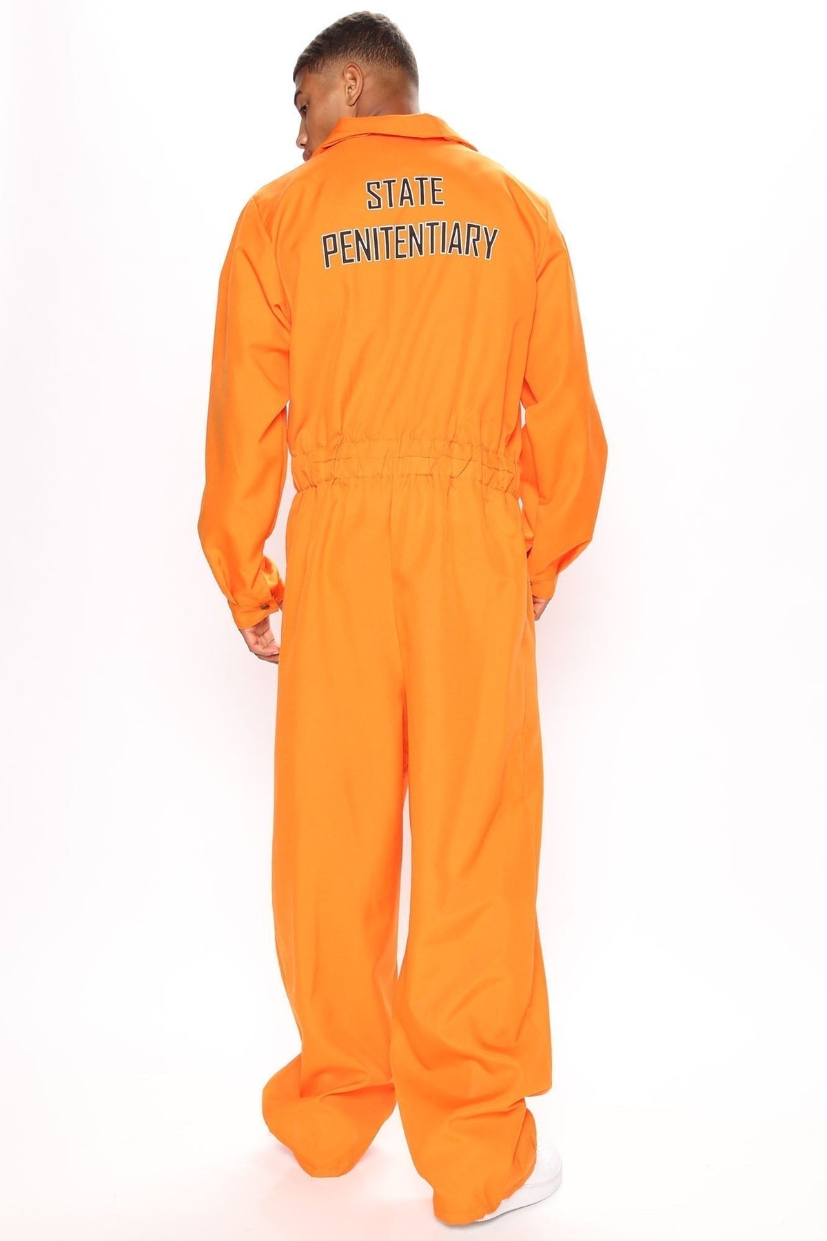 Orange Inmate Costume One-Piece Jumpsuit with Prisoner Chest Print for Halloween & Costume Parties | Thomler