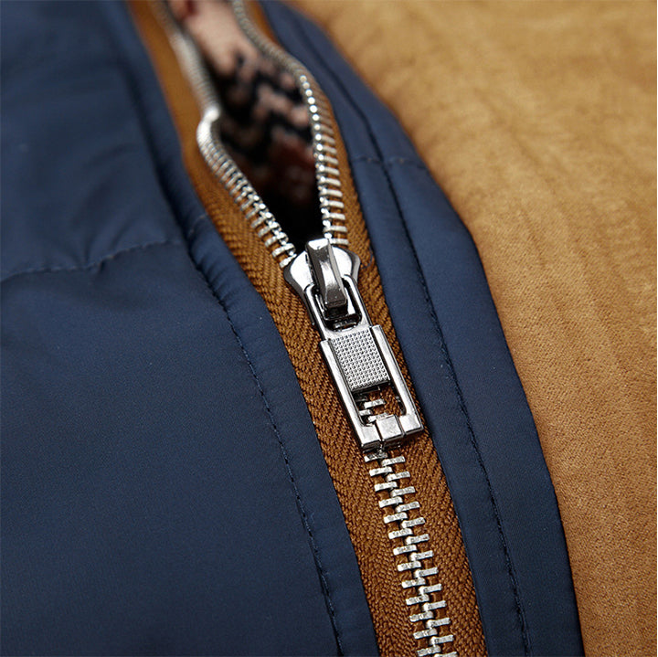 Insulated Polyester Fleece Jacket - Water-Resistant Outerwear for Cold Weather - Men's Casual Winter Coat with Scratch Protection | Thomler