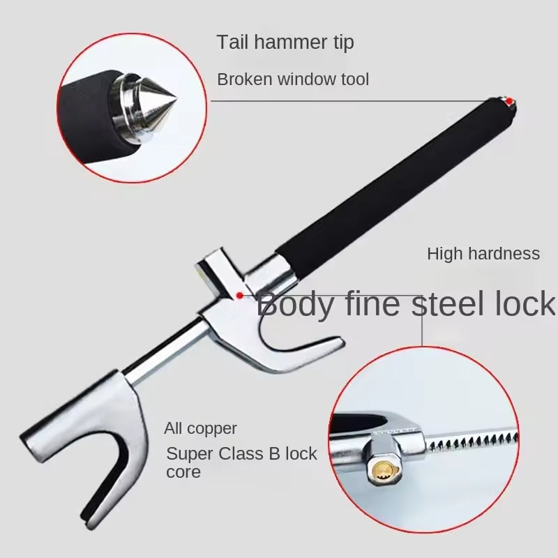 Retractable Anti-Theft Bar with Copper Core Lock & Emergency Glass Breaker for Cars, SUVs & Trucks | Thomler