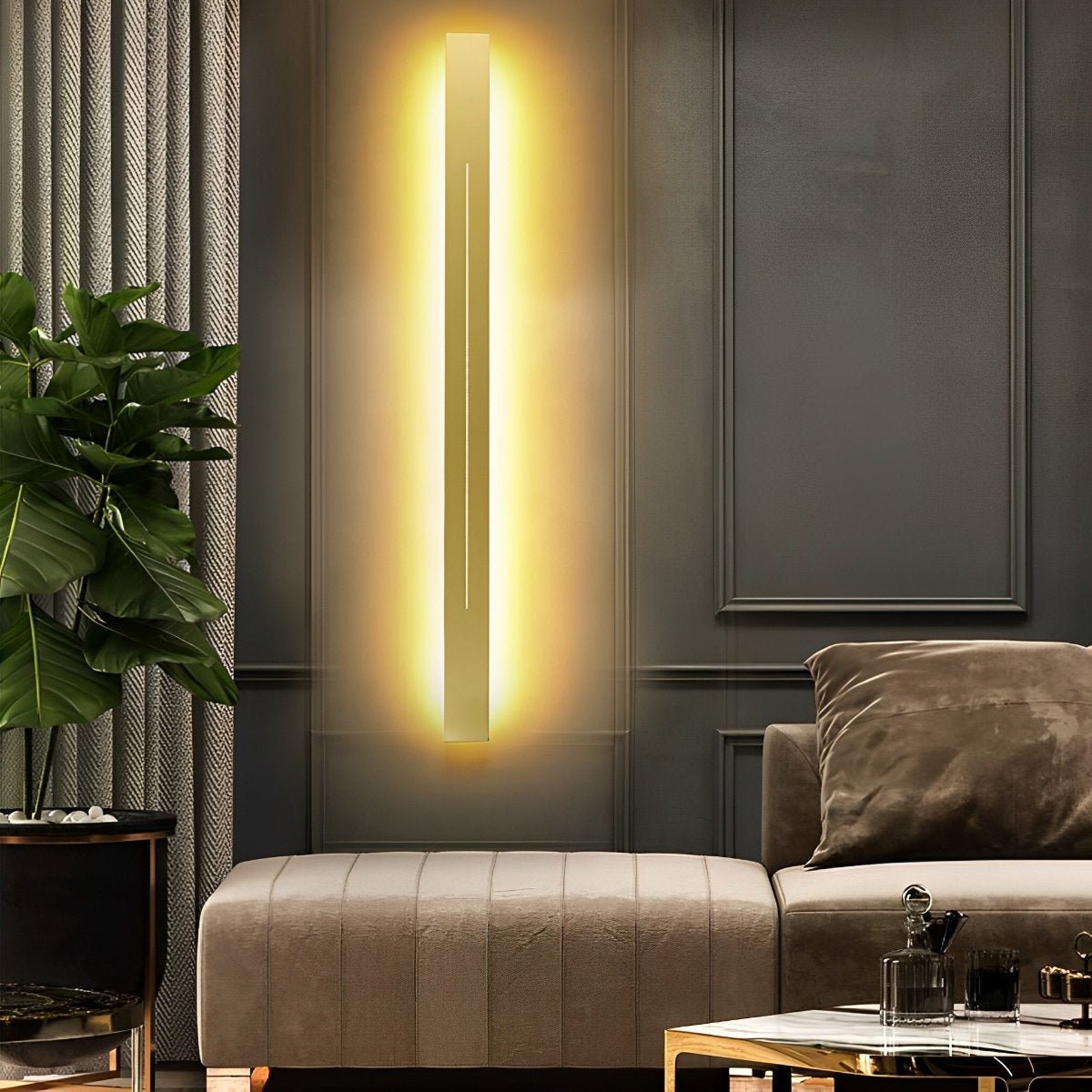 Wall Lamp Iron Acrylic LED 120.0 cm Black Bedroom Hallway Modern Linear Sconce Mirror Accent Lighting | Thomler