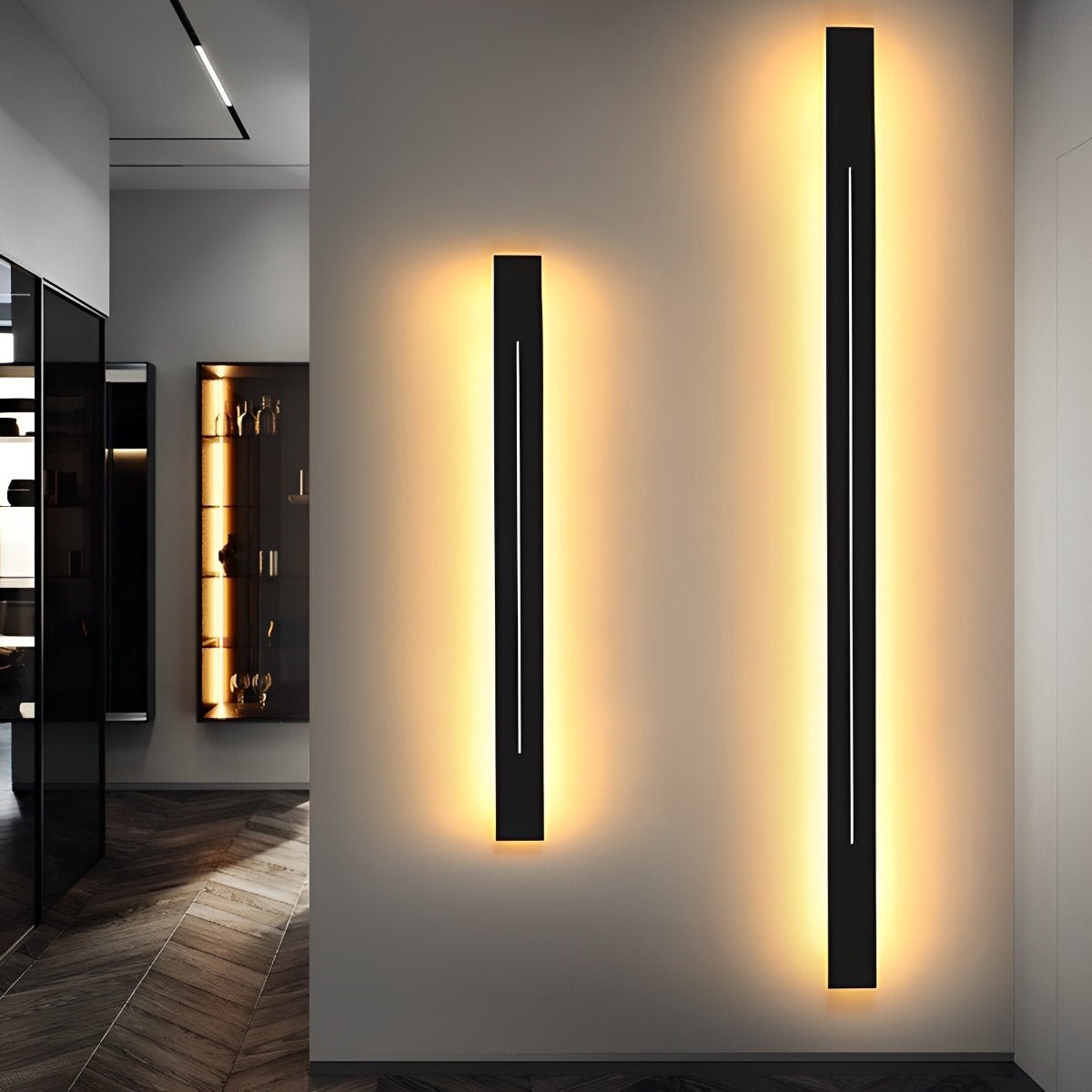 Wall Lamp Iron Acrylic LED 120.0 cm Black Bedroom Hallway Modern Linear Sconce Mirror Accent Lighting | Thomler