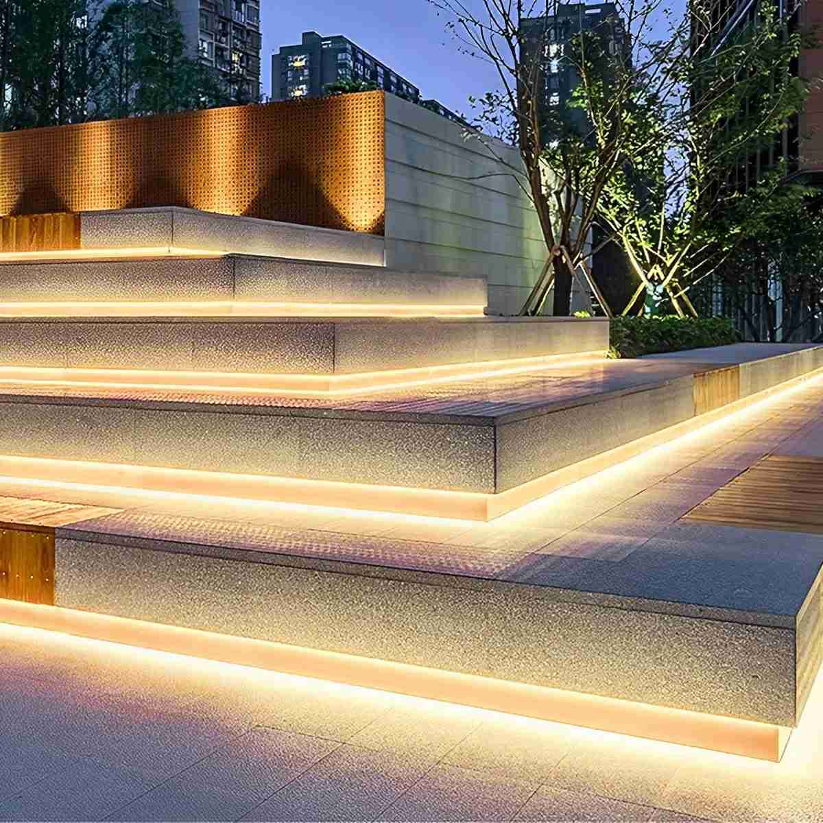 LED Light Strip Silicone 1.2 cm Waterproof Warm White Outdoor Stair Path Recessed Flexible Garden Pool Lighting 24V | Thomler