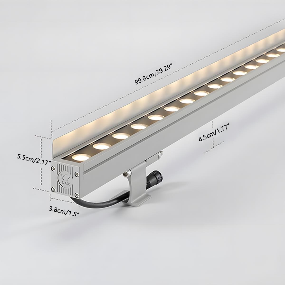 LED Wall Washer Aluminium 100.0 cm RGB Outdoor Facade Garden Lighting Dimmable Waterproof Architectural Strip Light | Thomler