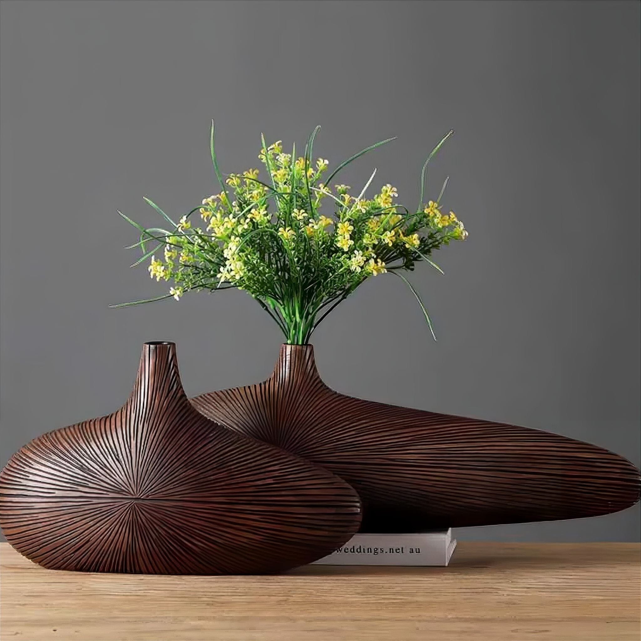 Vase Resin Wood Look 51.0 cm (20.1") Decorative Living Room Sculptural Flower Vase Japandi Boho Home Décor | Thomler