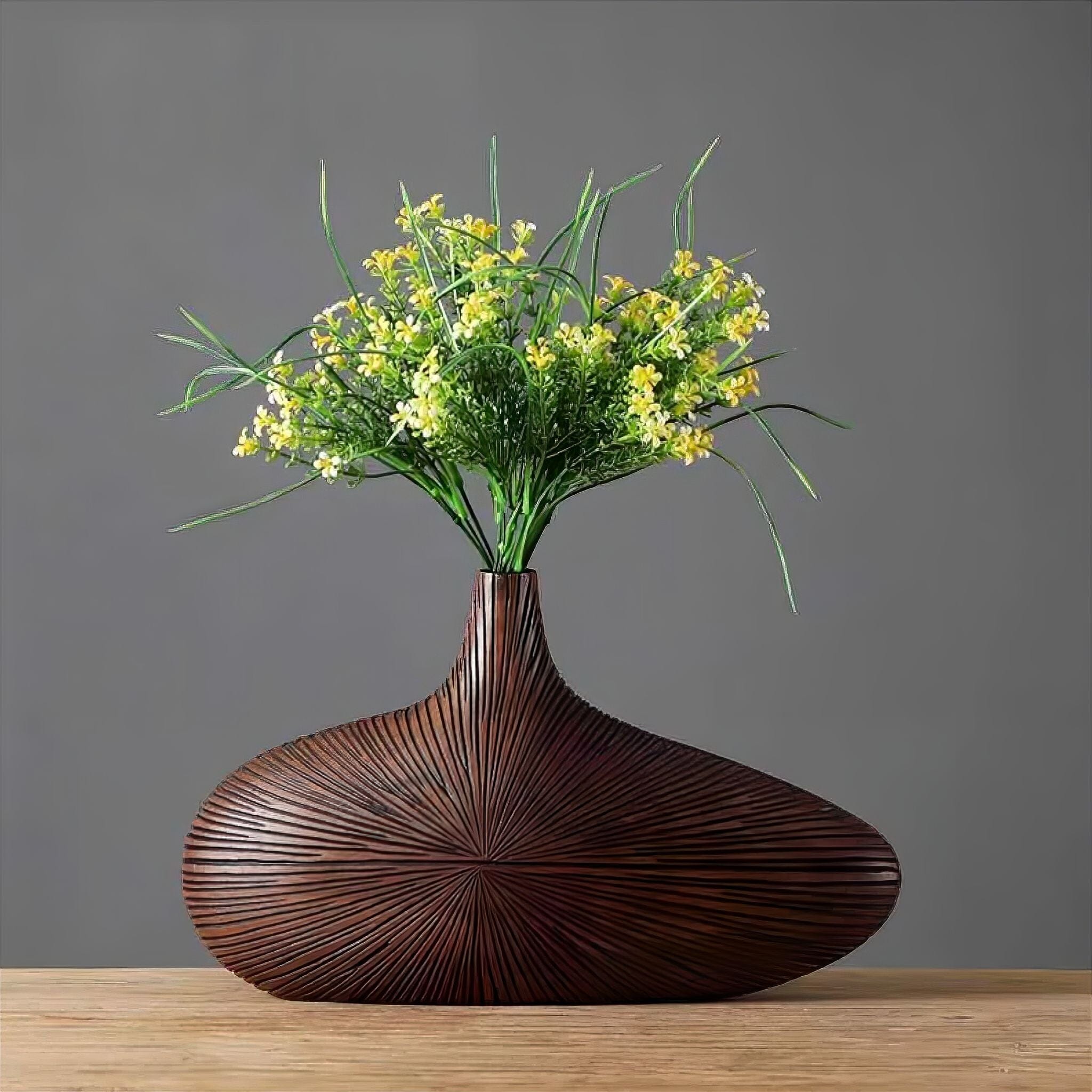 Vase Resin Wood Look 51.0 cm (20.1") Decorative Living Room Sculptural Flower Vase Japandi Boho Home Décor | Thomler