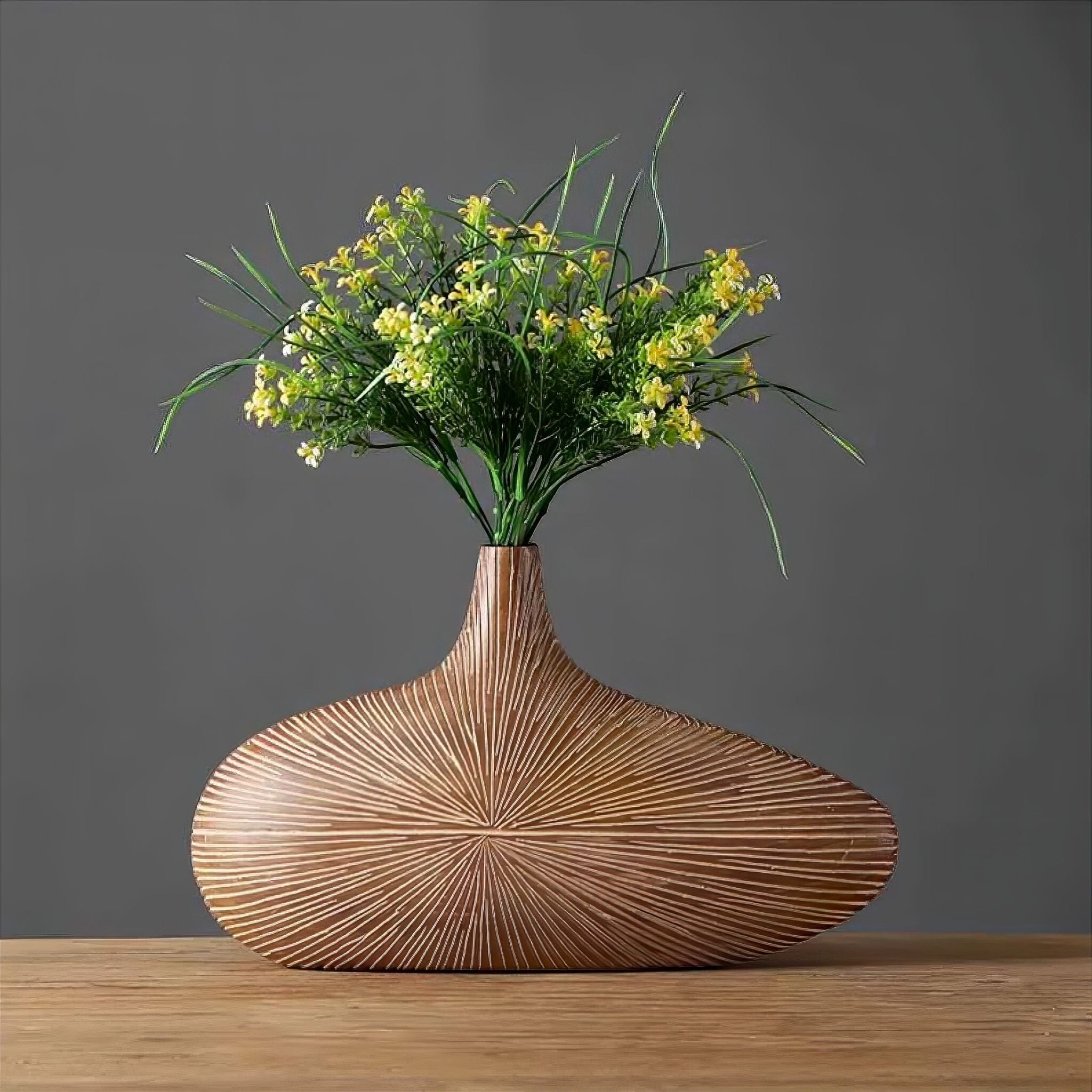 Vase Resin Wood Look 51.0 cm (20.1") Decorative Living Room Sculptural Flower Vase Japandi Boho Home Décor | Thomler