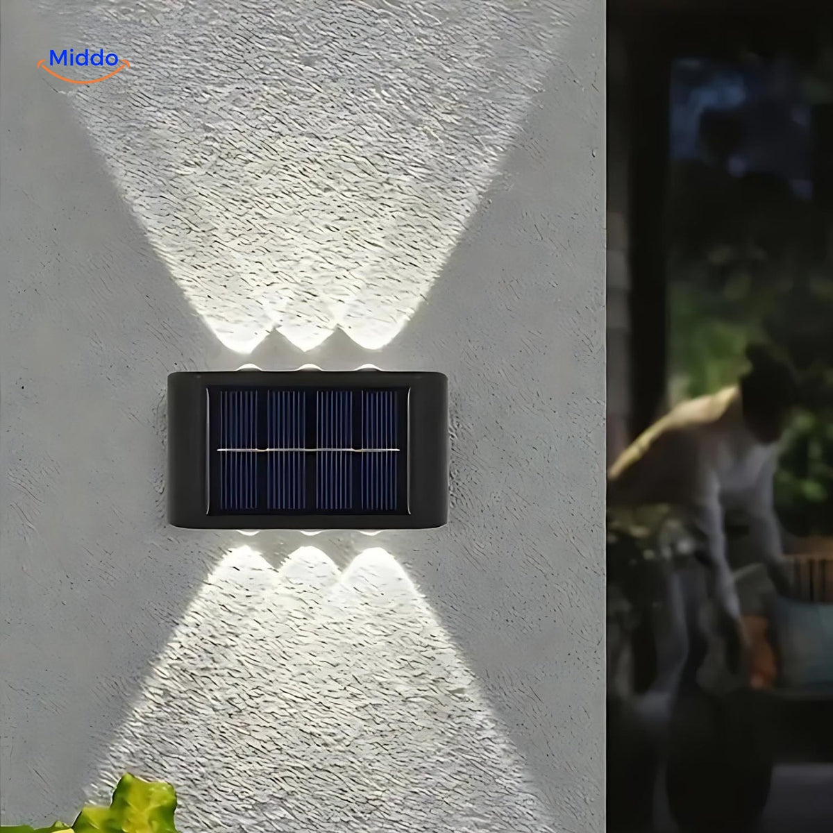 Dual-Head Solar LED Outdoor Wall Light – Weatherproof Sensor Fixture for Porch, Patio & Driveway | Thomler