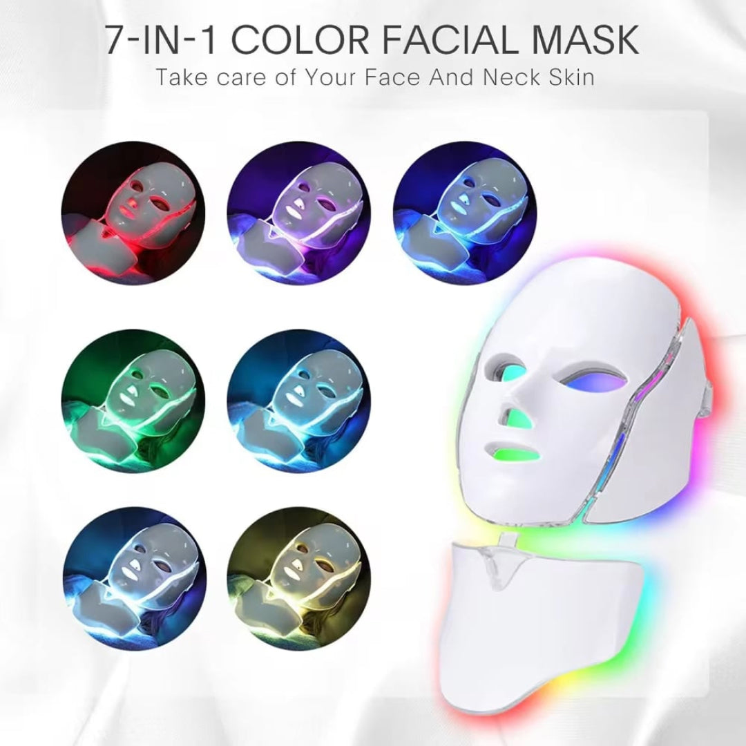LED Light Therapy Face Mask for Anti-Aging, Acne & Skin Rejuvenation – Professional Multi-Color Photon Treatment System with Remote | Thomler