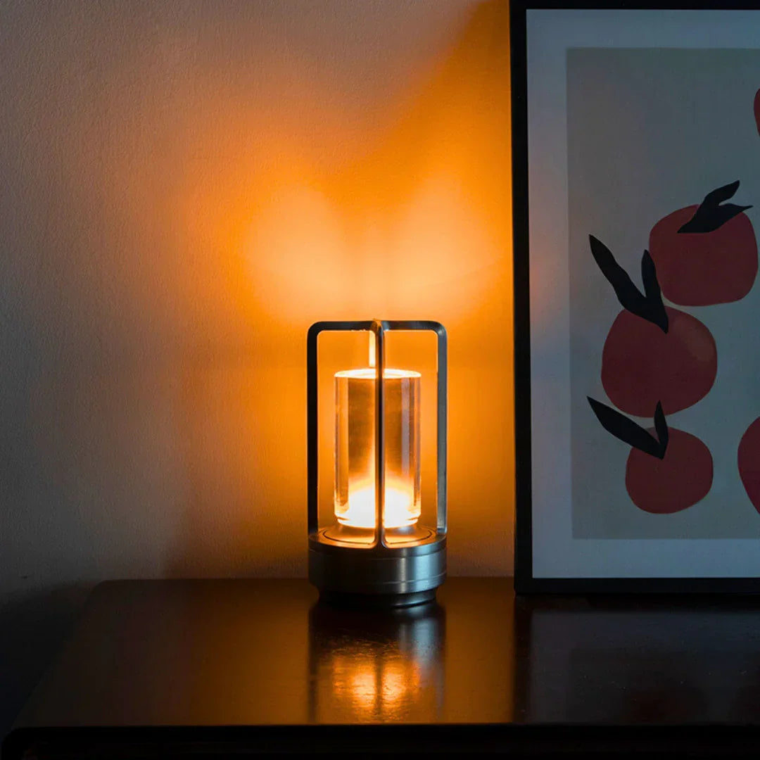 Rechargeable Crystal Table Lamp with Touch Dimmer & 3 Light Modes for Bedroom Office Dining Room | Portable LED Accent Light | Thomler