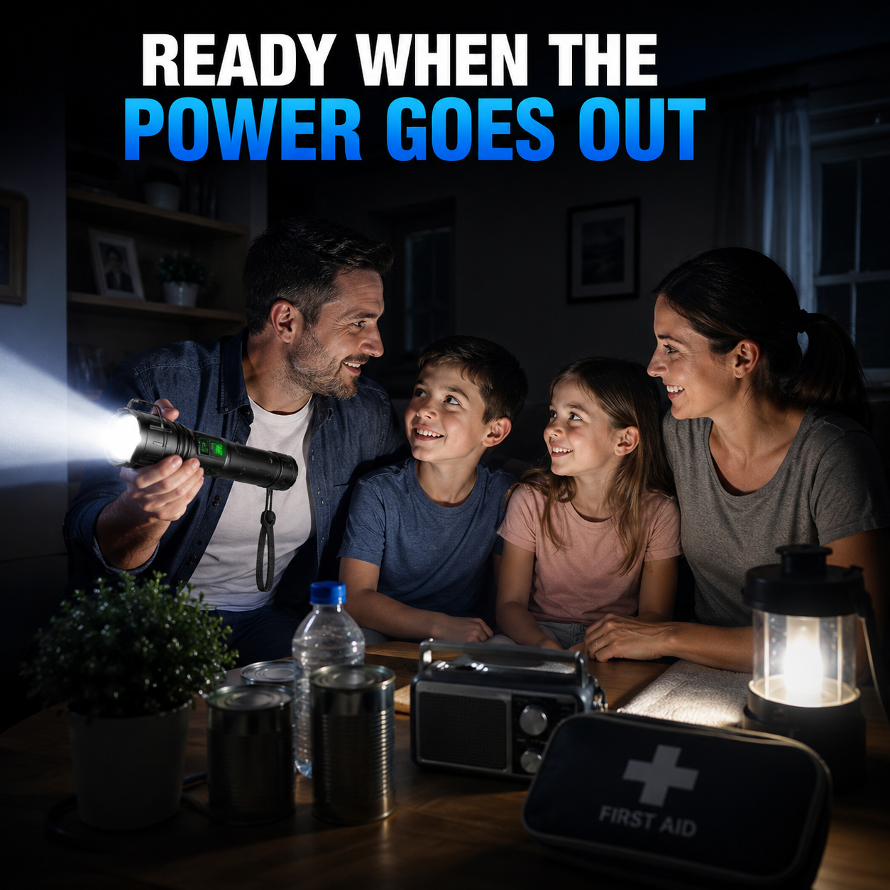 Heavy-Duty LED Flashlight with Power Bank Function, 5-Mode Zoomable Beam, Rechargeable 5000mAh Battery, Waterproof Aluminum Body for Camping | Thomler