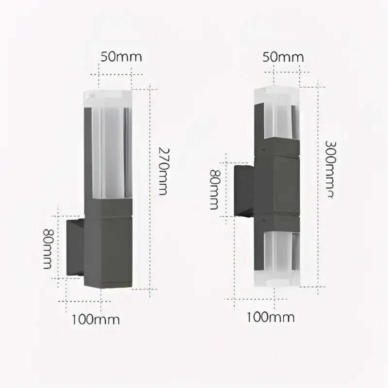 Wall Light Aluminium 27.0 cm Black Motion Sensor Patio Driveway Garden Outdoor LED Lamp IP65 Waterproof | Thomler