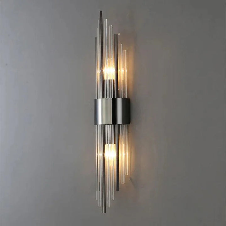 Crystal Wall Sconce with LED Light – Modern Gold or Black Finish for Bedroom, Hallway, Living Room – 14 in to 22 in | Thomler