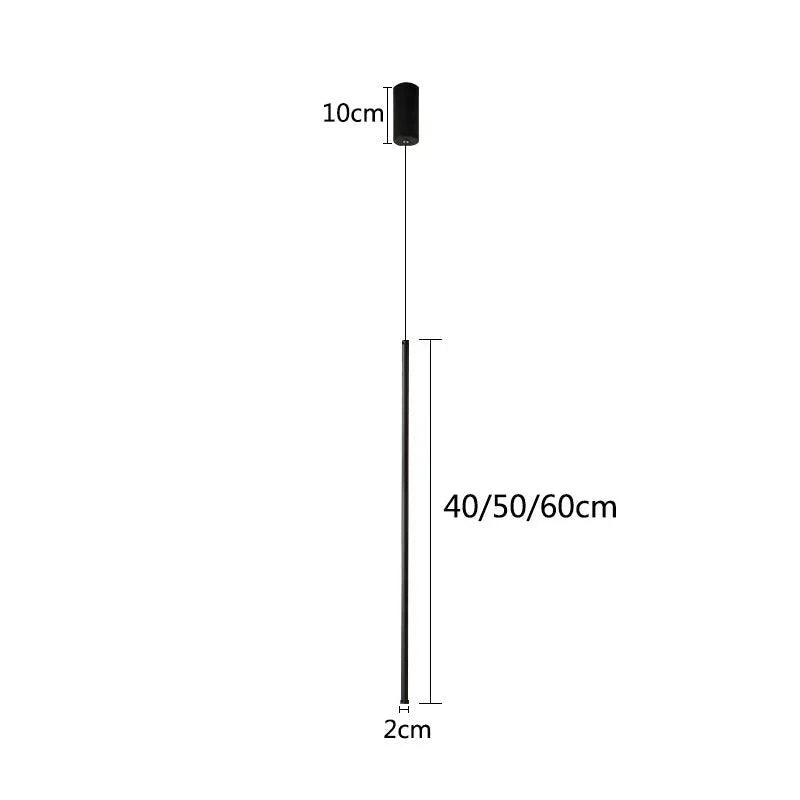 Pendant Light Aluminium LED 40.0 cm Black Bedroom Bedside Hanging Ceiling Lamp Adjustable Modern Minimalist Lighting | Thomler