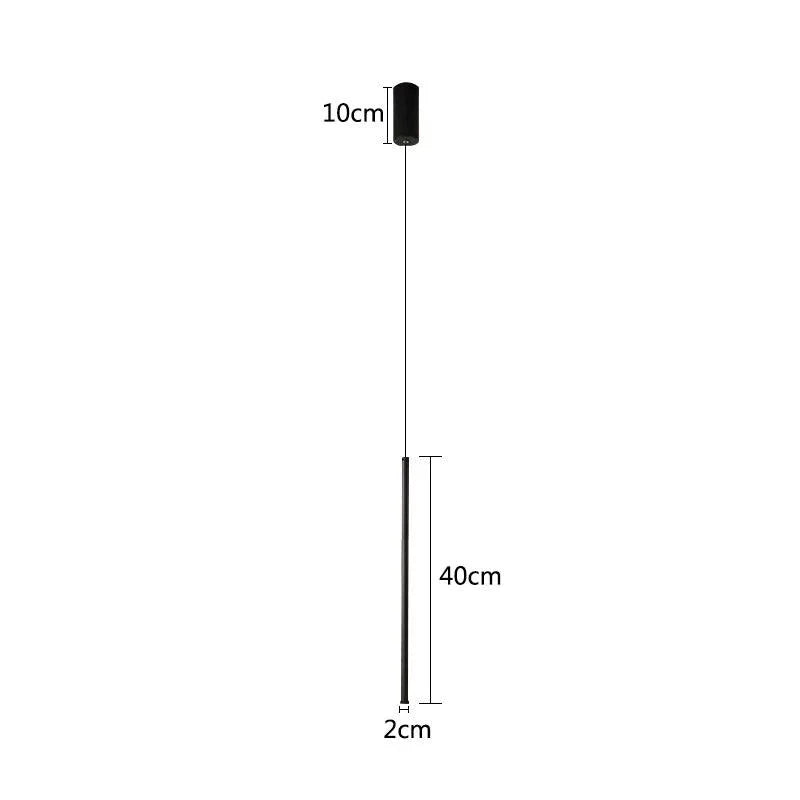 Pendant Light Aluminium LED 40.0 cm Black Bedroom Bedside Hanging Ceiling Lamp Adjustable Modern Minimalist Lighting | Thomler