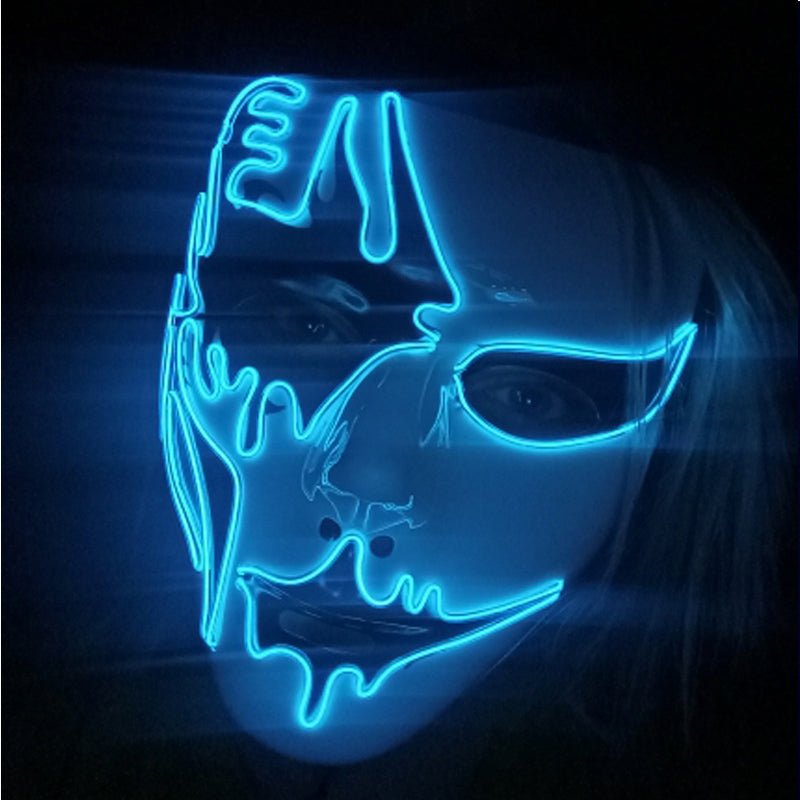 Light-Up Fright Face – Battery-Powered Glowing Party Mask with 3 Flash Modes for Halloween, Cosplay & Night Events | Thomler