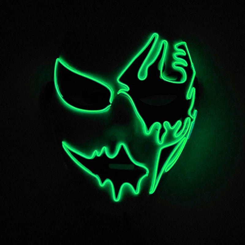 Light-Up Fright Face – Battery-Powered Glowing Party Mask with 3 Flash Modes for Halloween, Cosplay & Night Events | Thomler