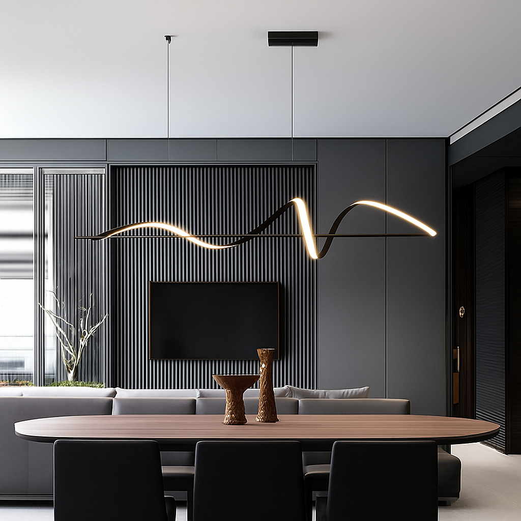 Pendant Light Alloy LED Dimmable 15.0–30.0 m² Dining Room Linear Ceiling Hanging Lamp Modern Scandinavian | Thomler