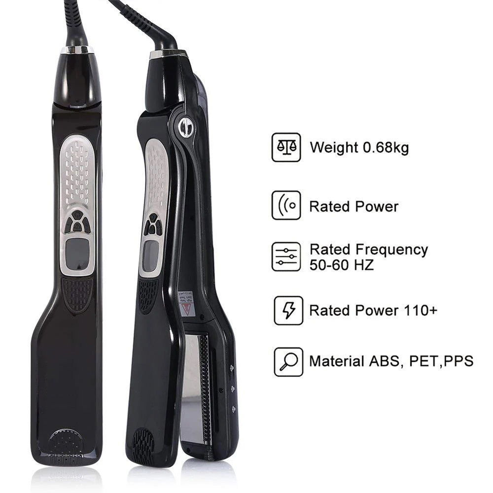Ceramic Steam Hair Iron with Digital Display & Moisture Control for Silky Results | Thomler