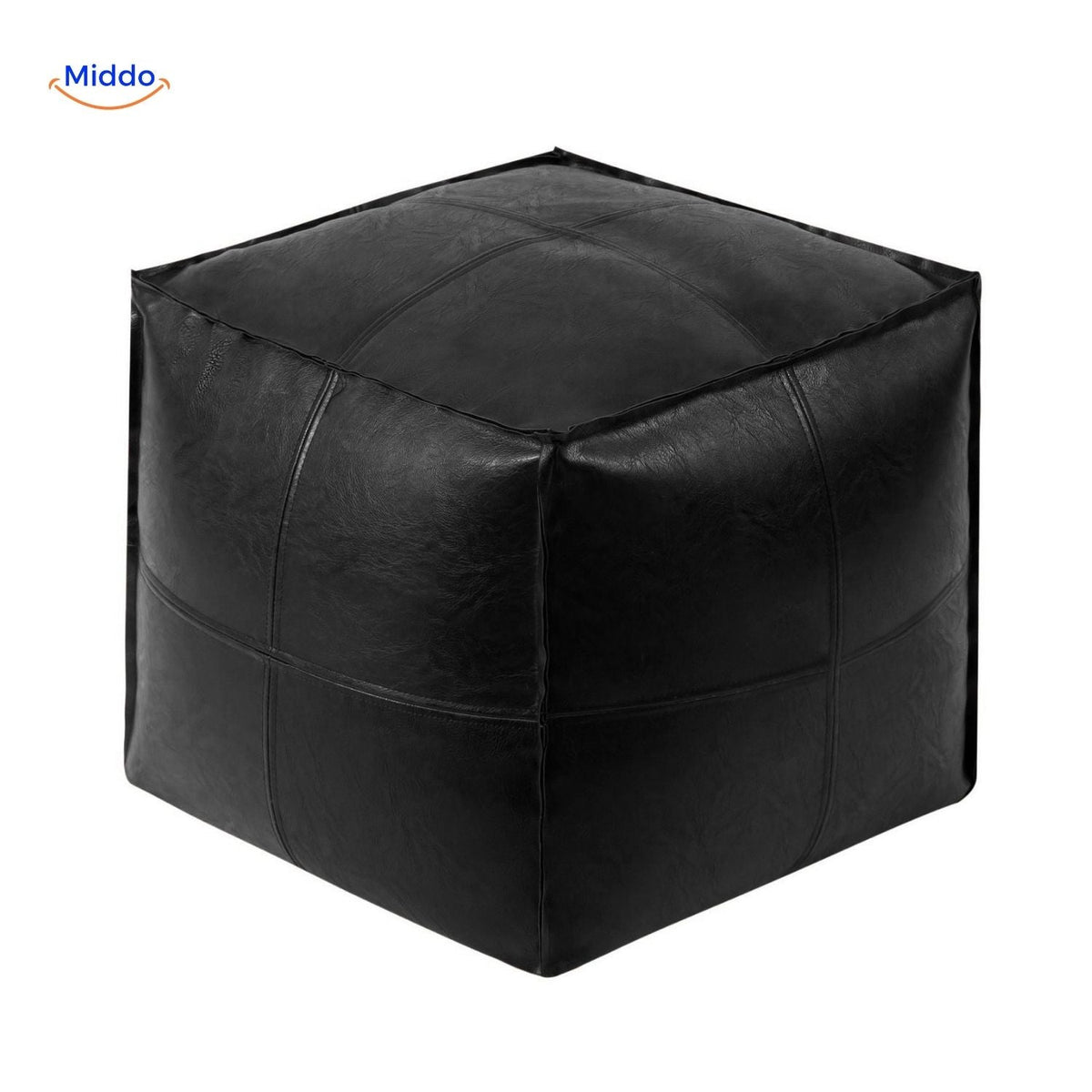 Faux Leather Floor Cushion Pouf – Refillable Japanese-Style Seat Pillow for Living Room, Patio & Bedroom | Thomler