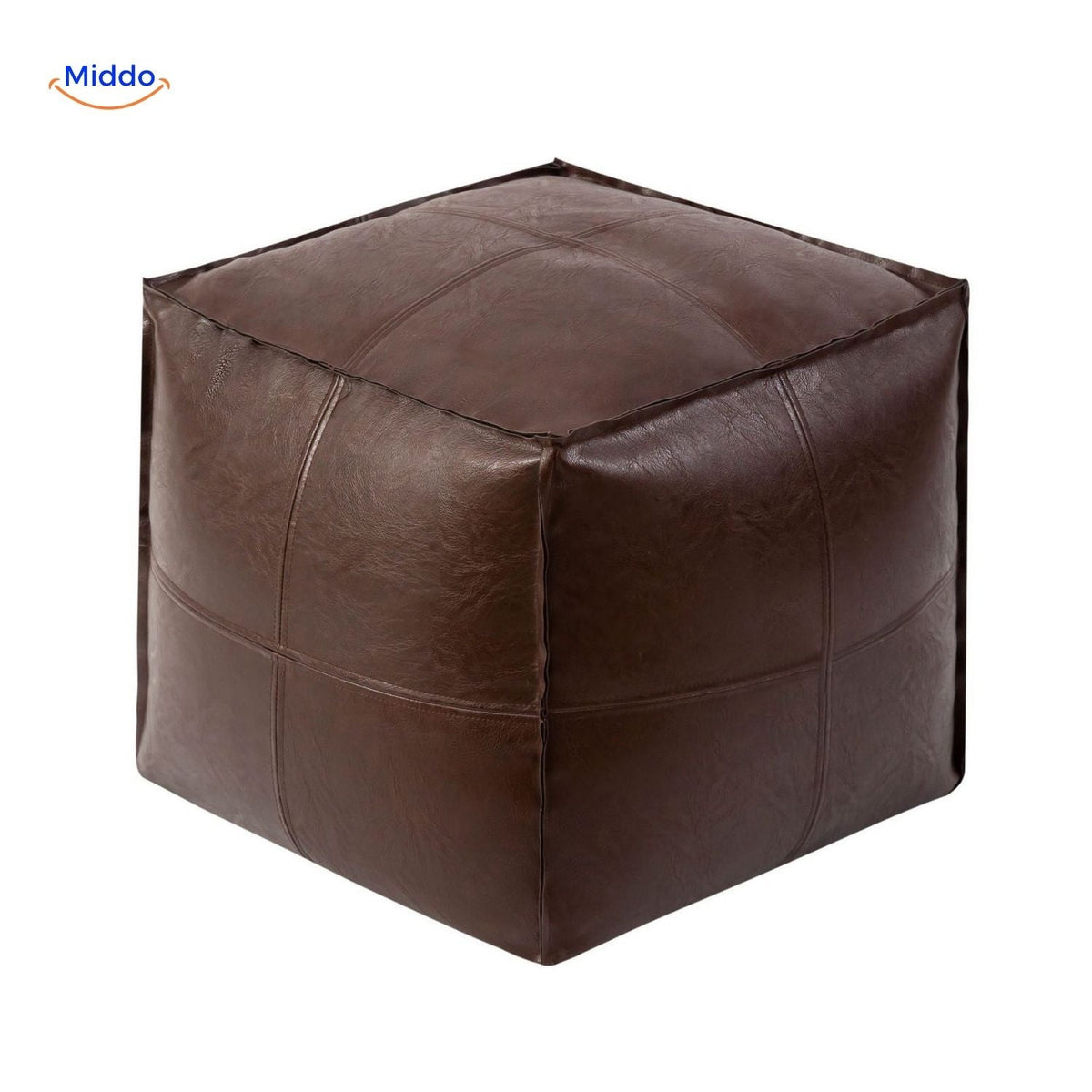 Faux Leather Floor Cushion Pouf – Refillable Japanese-Style Seat Pillow for Living Room, Patio & Bedroom | Thomler