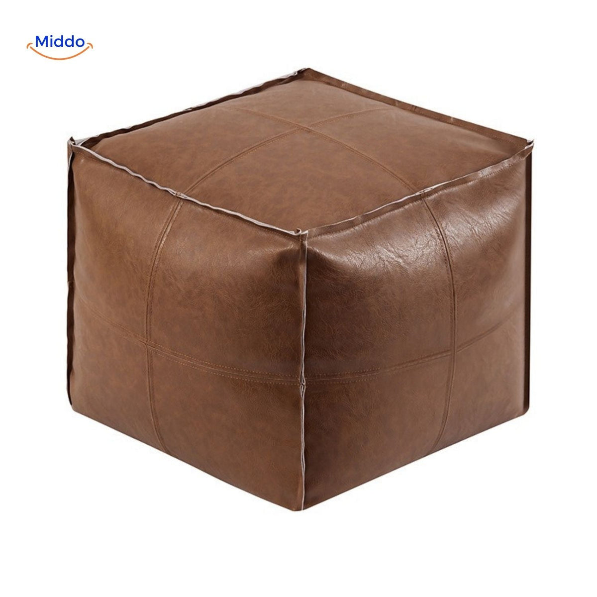 Faux Leather Floor Cushion Pouf – Refillable Japanese-Style Seat Pillow for Living Room, Patio & Bedroom | Thomler