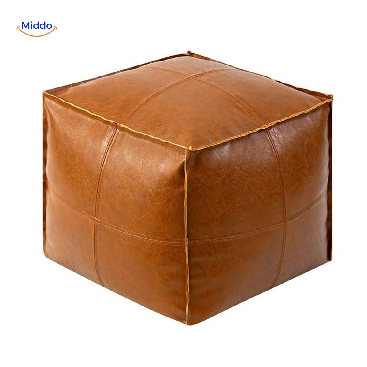 Faux Leather Floor Cushion Pouf – Refillable Japanese-Style Seat Pillow for Living Room, Patio & Bedroom | Thomler