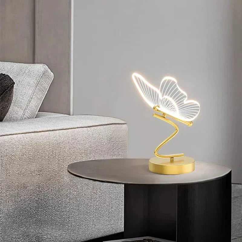 Decorative LED Desk Lamp with Butterfly Wing Design | Ambient Lighting for Home Office, Bedroom & Living Room | Modern Accent Lighting | Thomler
