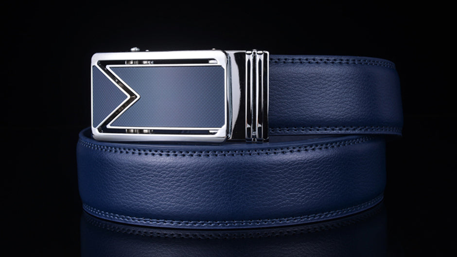 Genuine Cowhide Dress Belt for Men – Water-Resistant Full-Grain Leather with Scratch-Proof Finish, Classic Navy Waist Strap for Business & | Thomler