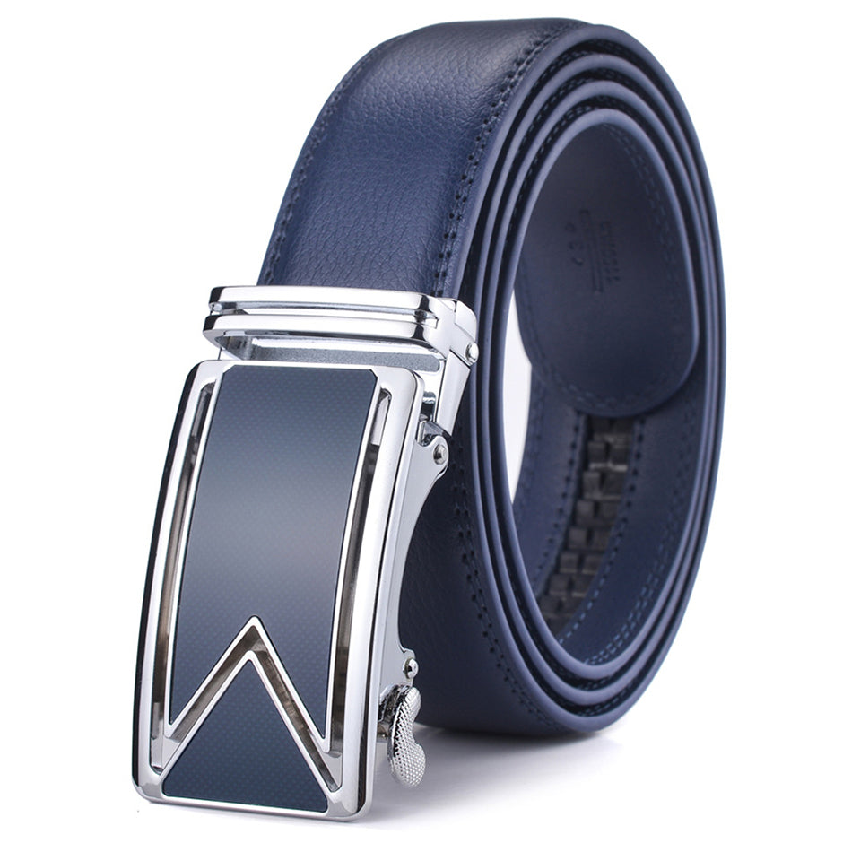 Genuine Cowhide Dress Belt for Men – Water-Resistant Full-Grain Leather with Scratch-Proof Finish, Classic Navy Waist Strap for Business & | Thomler