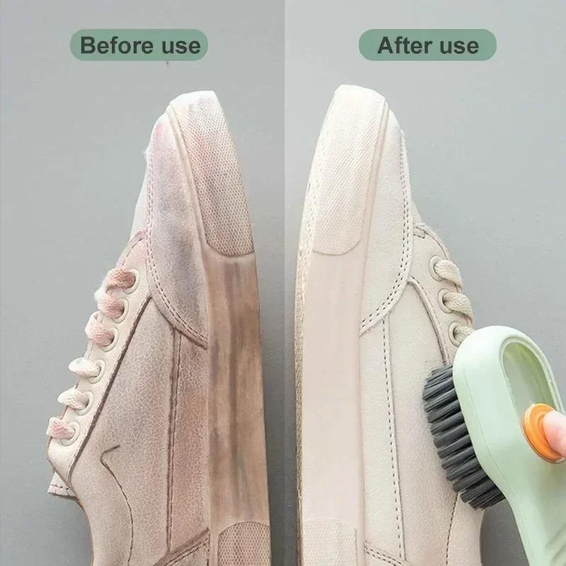 Self-Dispensing Scrub Brush Set for Sneakers, Floors & More – 2-Pack with Built-In Soap Reservoir | Thomler