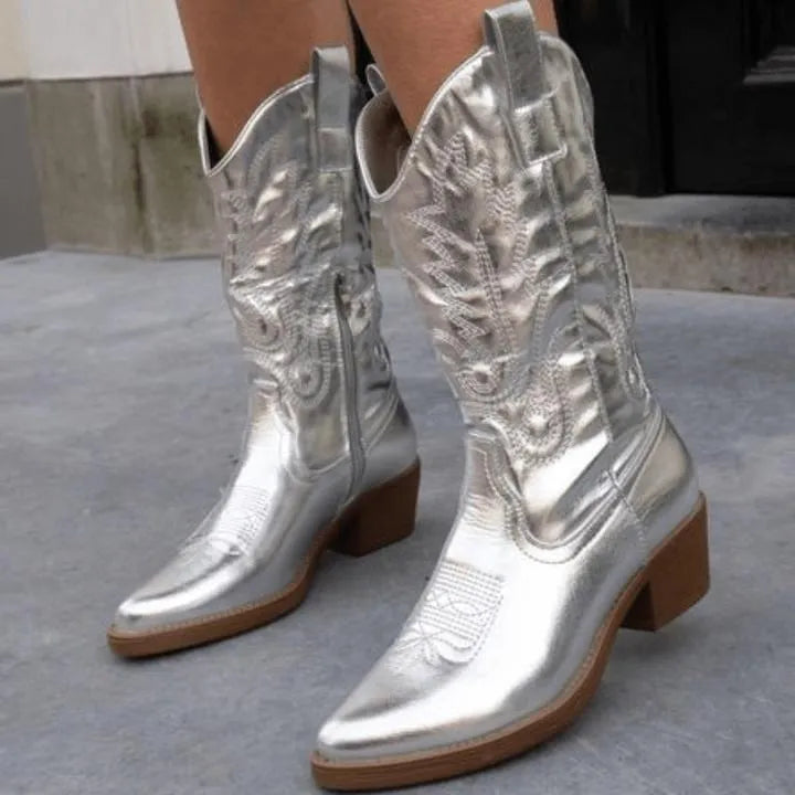 Western-Style Ankle Boots for Women – Versatile Year-Round Footwear with Block Heel & Pointed Toe | Thomler