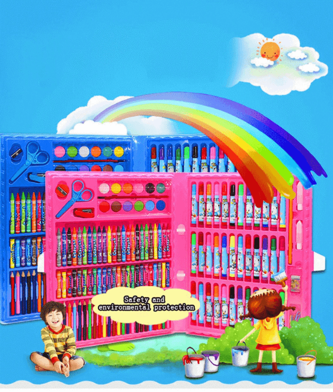 208-Piece Kids Art Supply Set with Crayons Markers Colored Pencils for Drawing Coloring Creative Play Boys Girls | Thomler