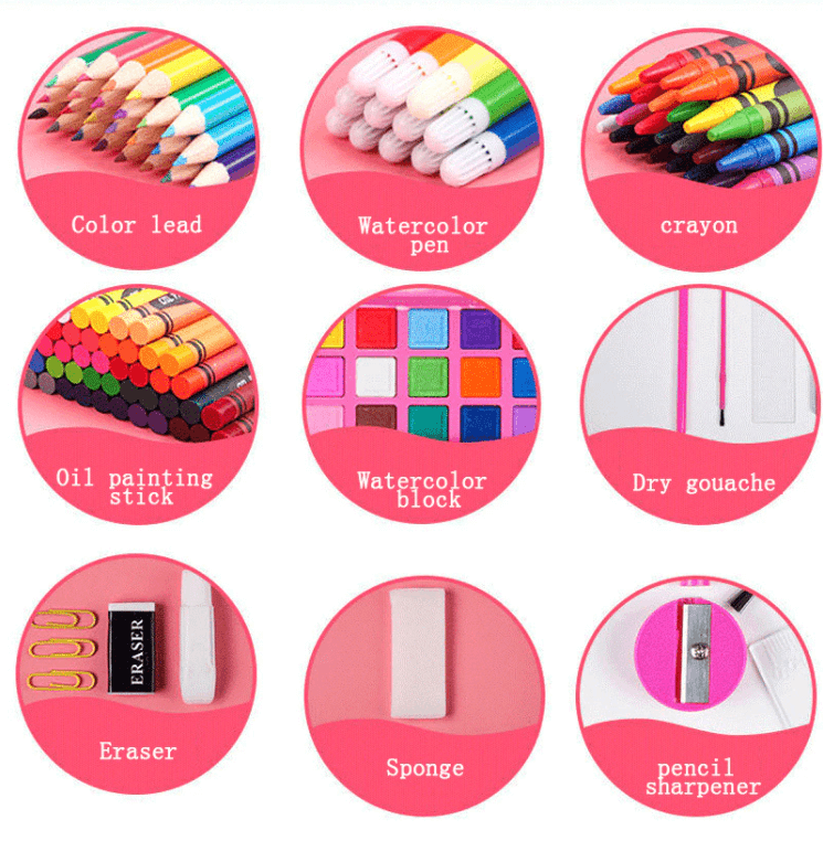 208-Piece Kids Art Supply Set with Crayons Markers Colored Pencils for Drawing Coloring Creative Play Boys Girls | Thomler
