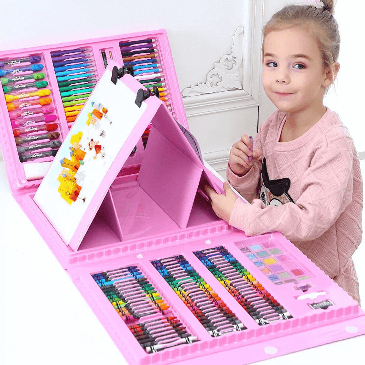 208-Piece Kids Art Supply Set with Crayons Markers Colored Pencils for Drawing Coloring Creative Play Boys Girls | Thomler