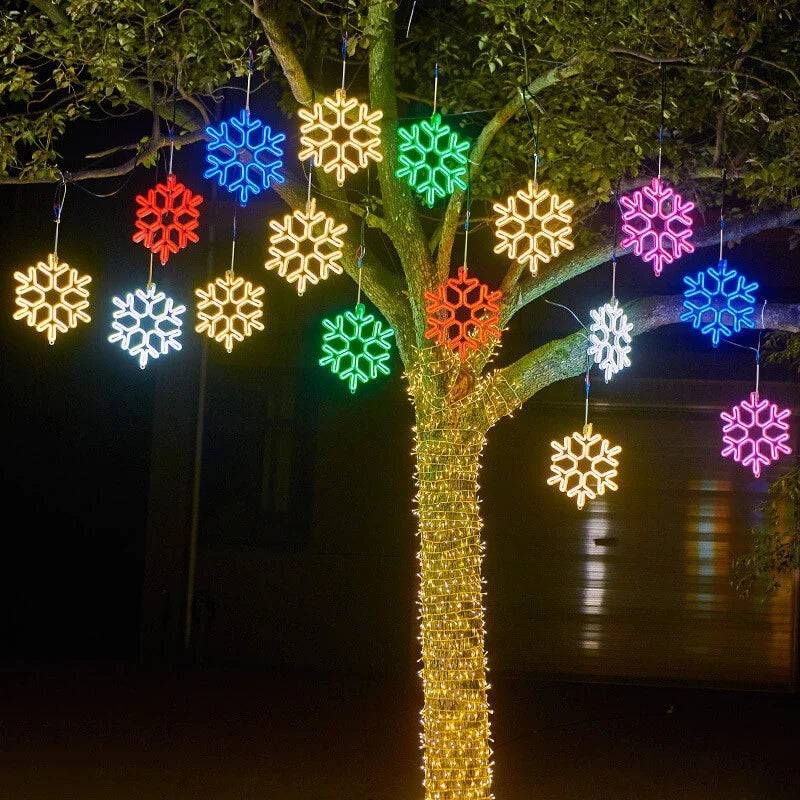 Outdoor LED Snowflake String Lights – Weatherproof Holiday Illumination for Patios, Yards & Porches | Thomler