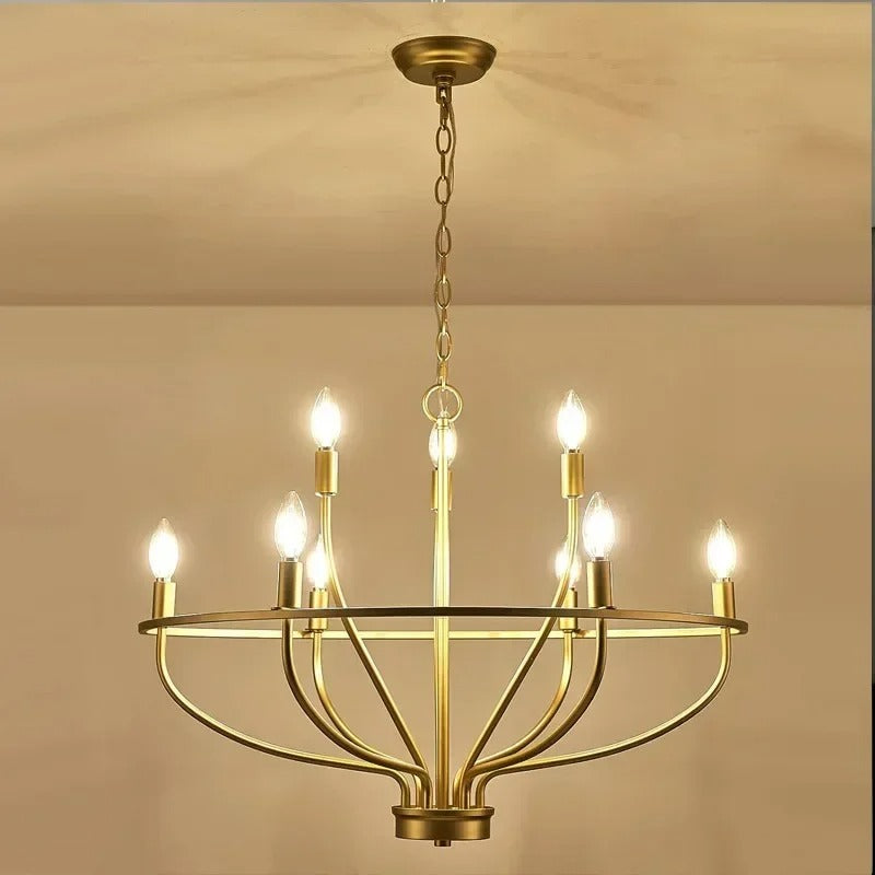Circular Metal Candelabra Chandelier with LED Lights for Dining Room & Foyer | Thomler