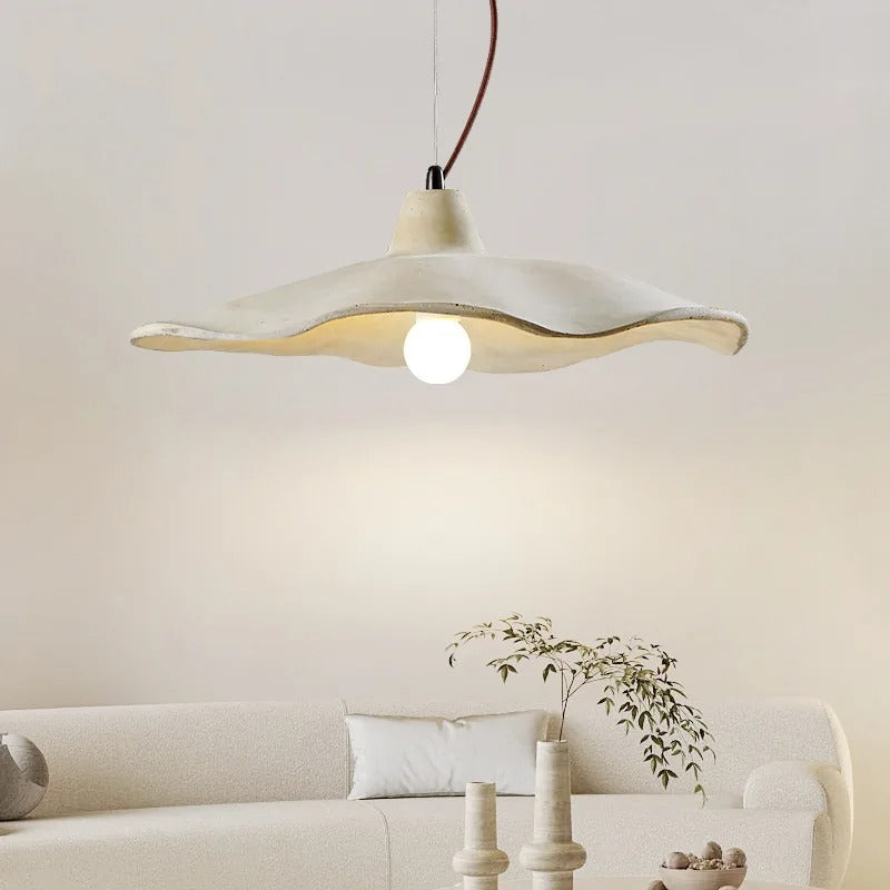 Concrete Drop Pendant with Fluted Bell Shade for Kitchen Island & Dining Room – LED Included | Thomler