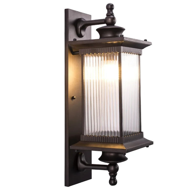 Outdoor Wall Lantern with Frosted Glass Shade – Weather-Resistant Metal Porch Light for Entryway & Patio | Thomler