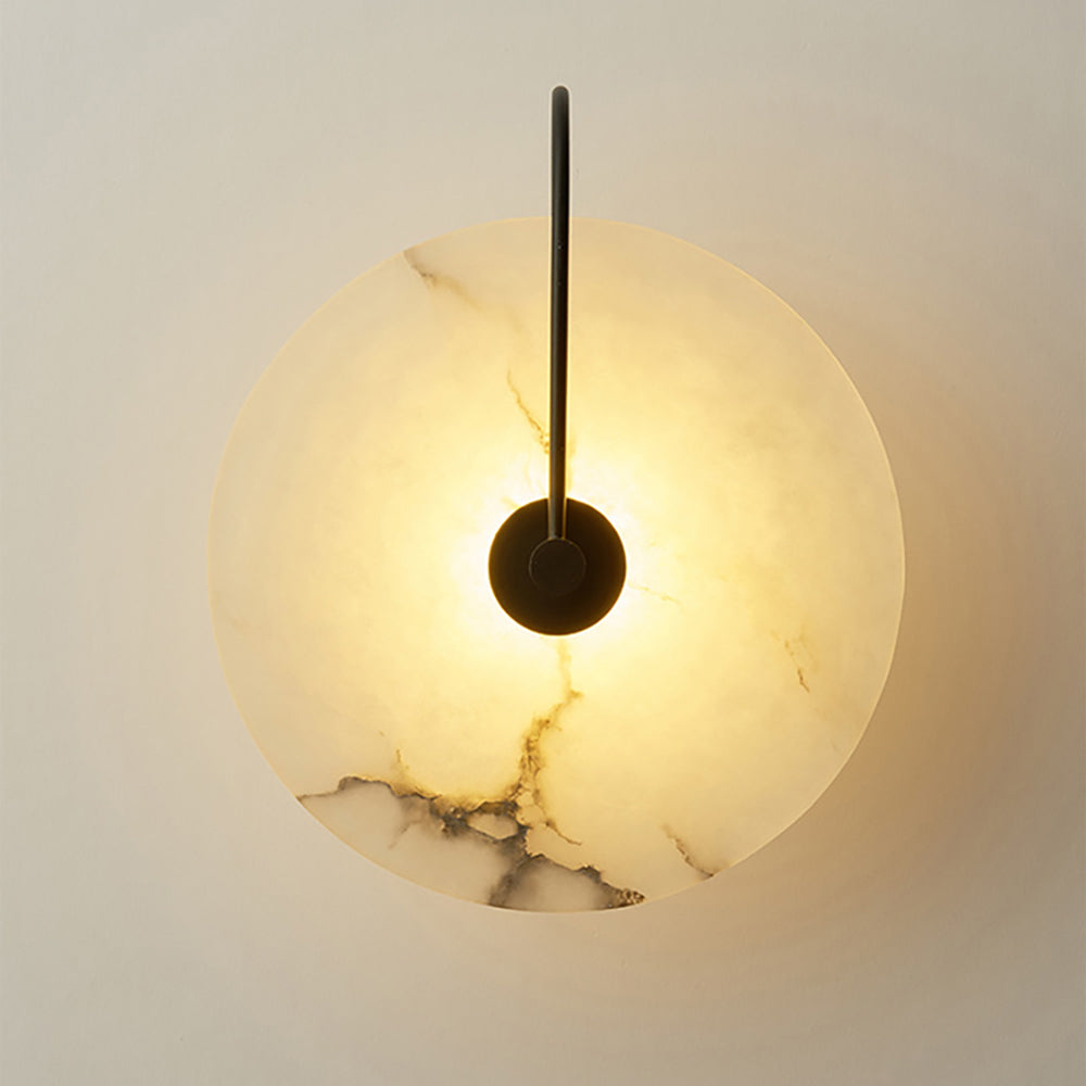 Circular Wall Sconce with Natural Stone & Energy-Efficient LED for Living Room, Bedroom, Hallway | Thomler