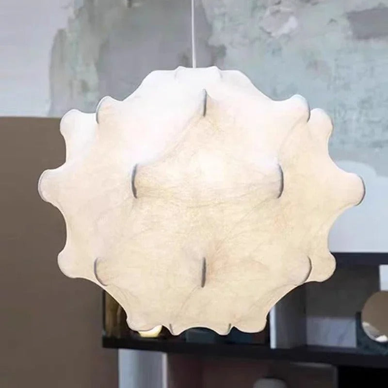 Handwoven Silk Cocoon Pendant Lamp – Minimalist Hanging Light for Bedroom, Dining Room & Hallway | Thomler