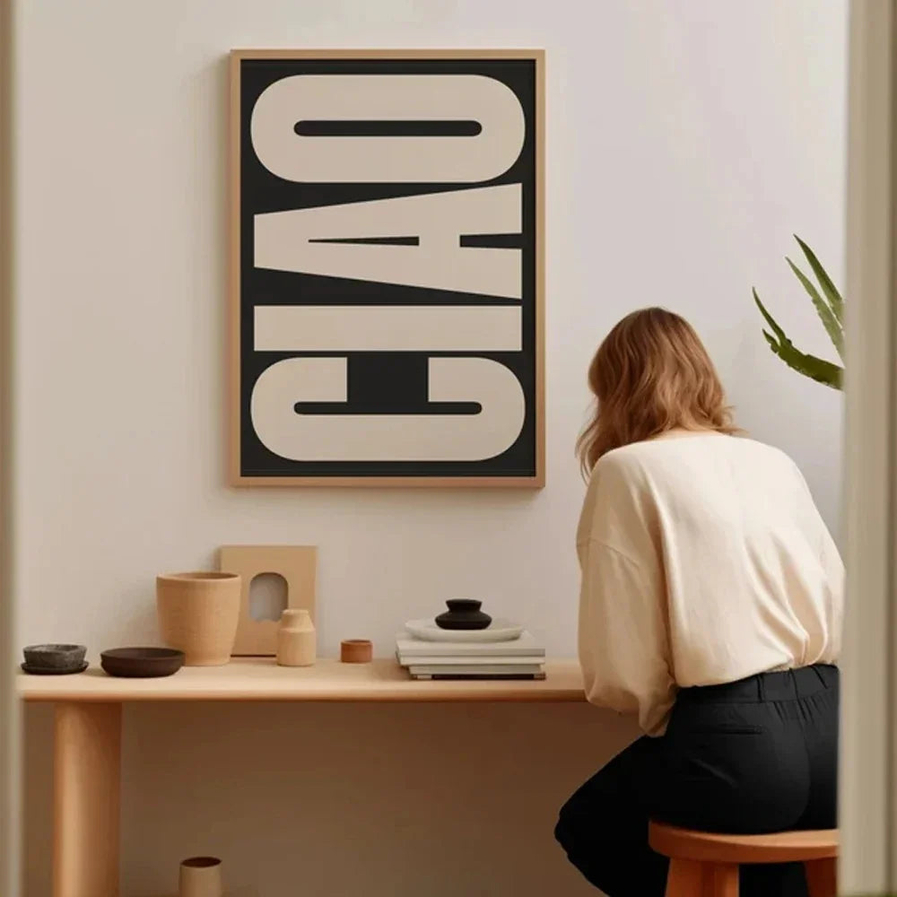 Modern Typography Canvas Print – Minimalist Italian Phrase Wall Art for Living Room & Bedroom | Thomler