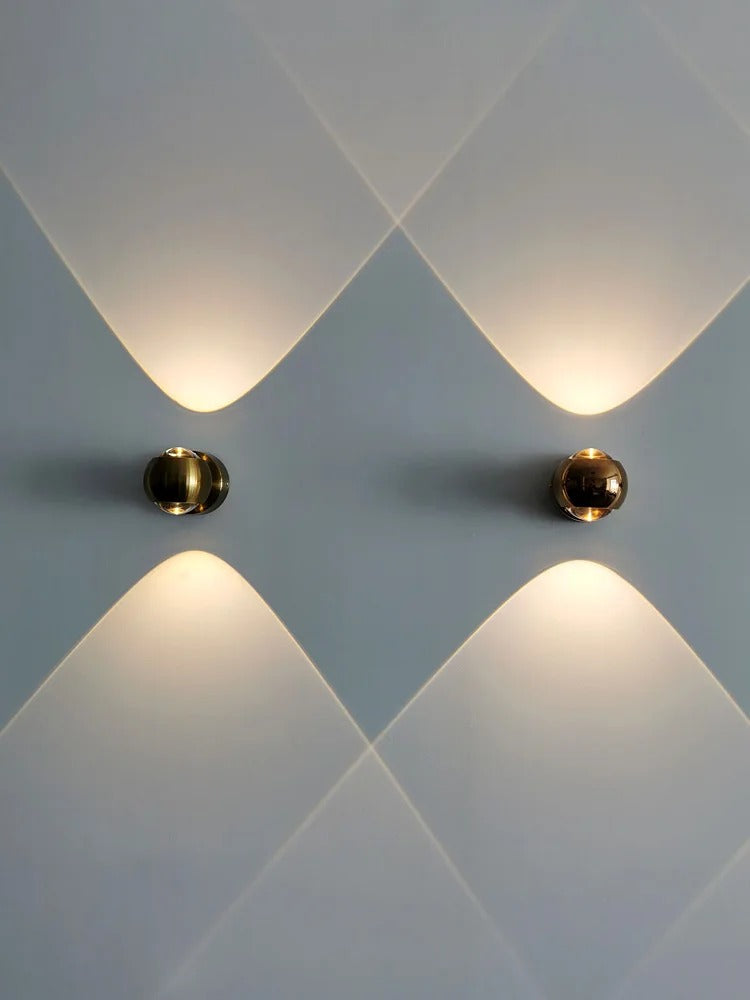 Contemporary Copper LED Wall Sconce Up Down Light for Entryway Hallway Bedroom Bathroom Gold Black Chrome | Thomler