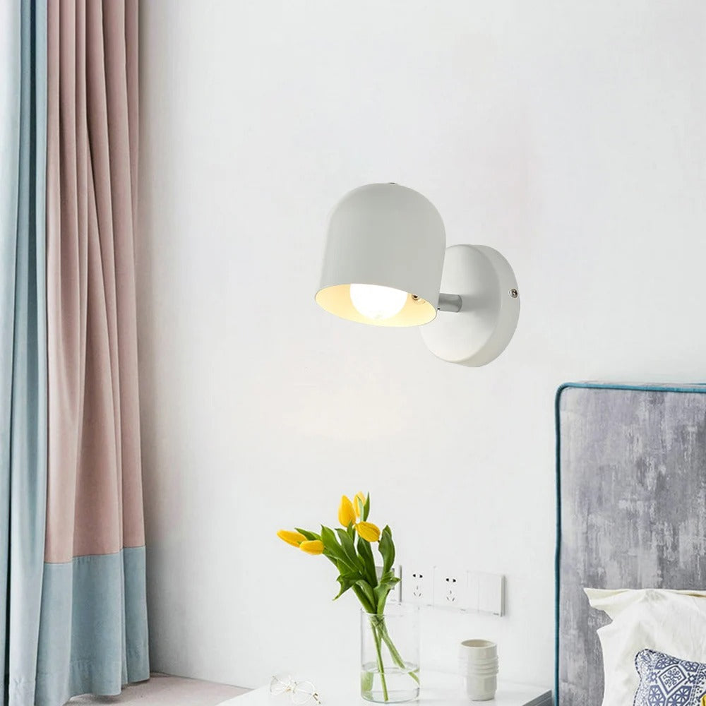 Wall Lamp Iron Glass 6.7 in White Flush Mount Bedroom Hallway Sconce Lighting Fixture Modern Minimalist | Thomler