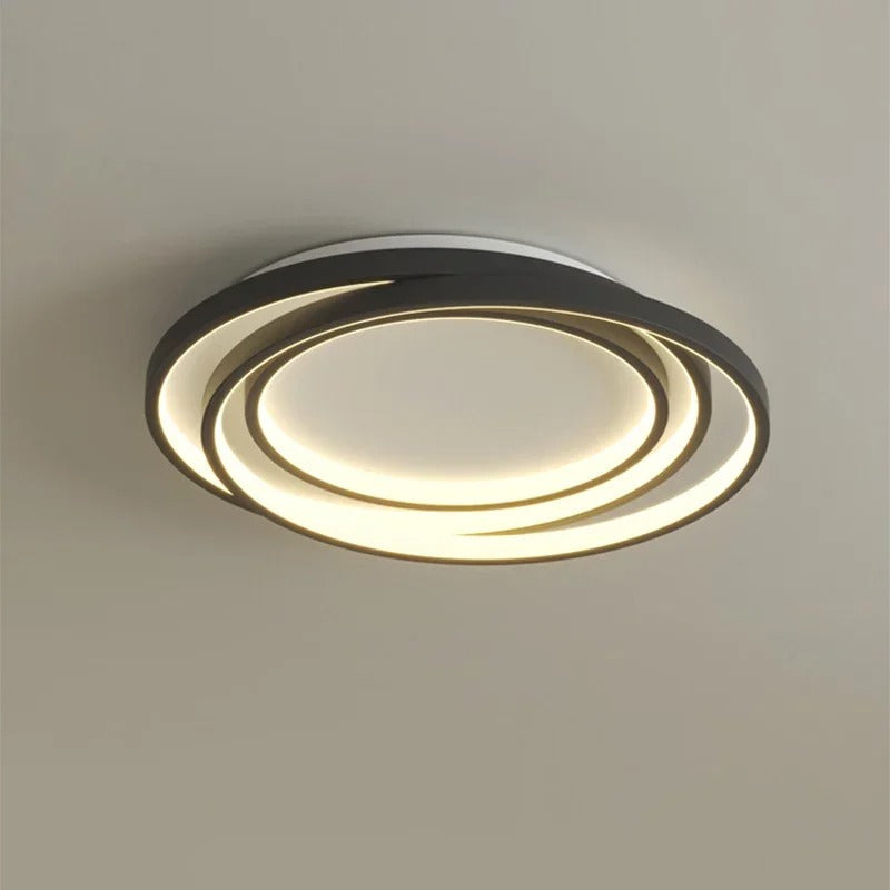 Modern LED Ring Flush Mount Ceiling Fixture – Adjustable Brightness Metal & Acrylic Light for Living Room, Bedroom, Kitchen | Thomler
