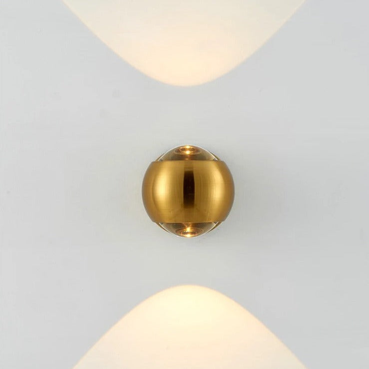 Contemporary Copper LED Wall Sconce Up Down Light for Entryway Hallway Bedroom Bathroom Gold Black Chrome | Thomler