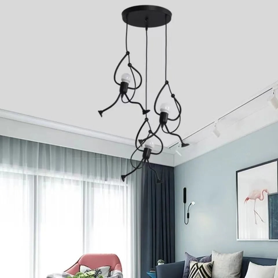 Abstract Figure Hanging Light – Metal Sculpture Ceiling Fixture for Modern Rooms & Kids Spaces | Thomler