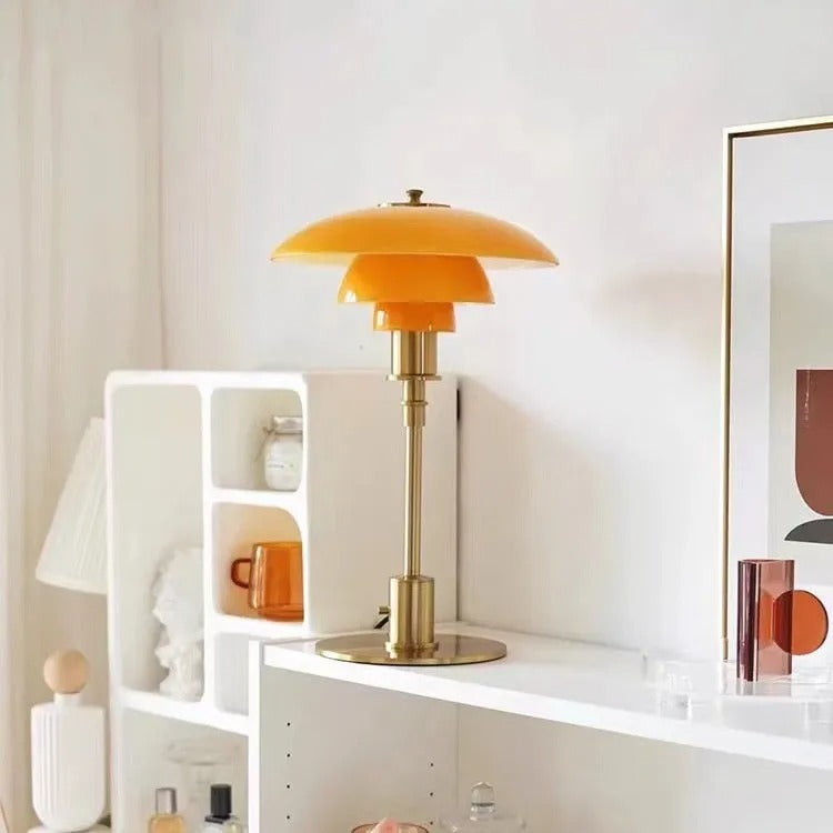 Table Lamp Frosted Glass 45.0 cm Gold Bedroom Bedside Scandinavian Reading Light Modern Nordic Desk Lamp | Thomler